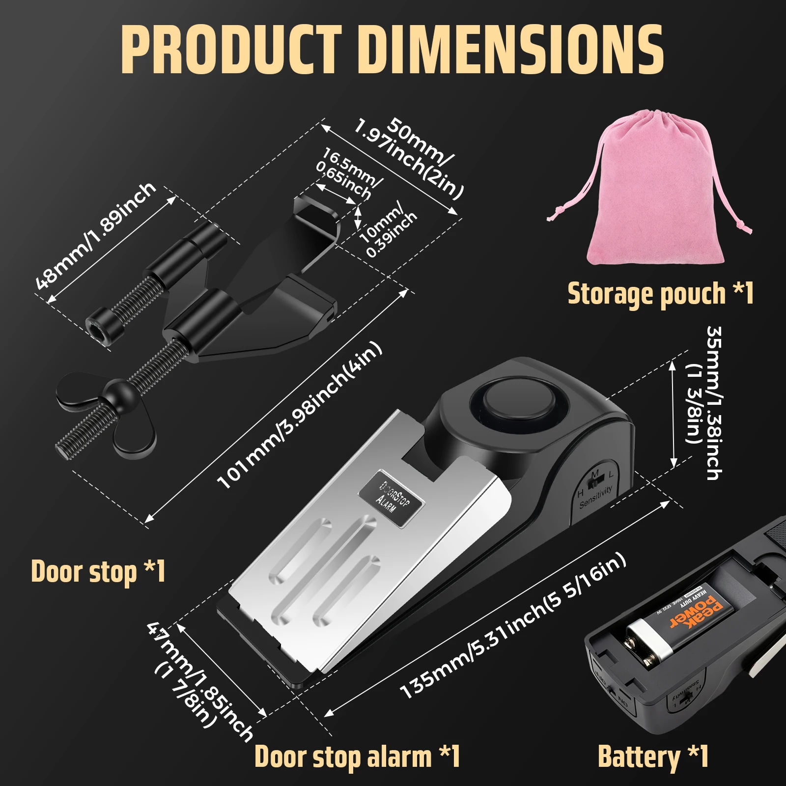 ตัวล็อคประตูแบบพกพา พร้อมสัญญา - Door Stop Alarm บทวิจารณ์และราคา