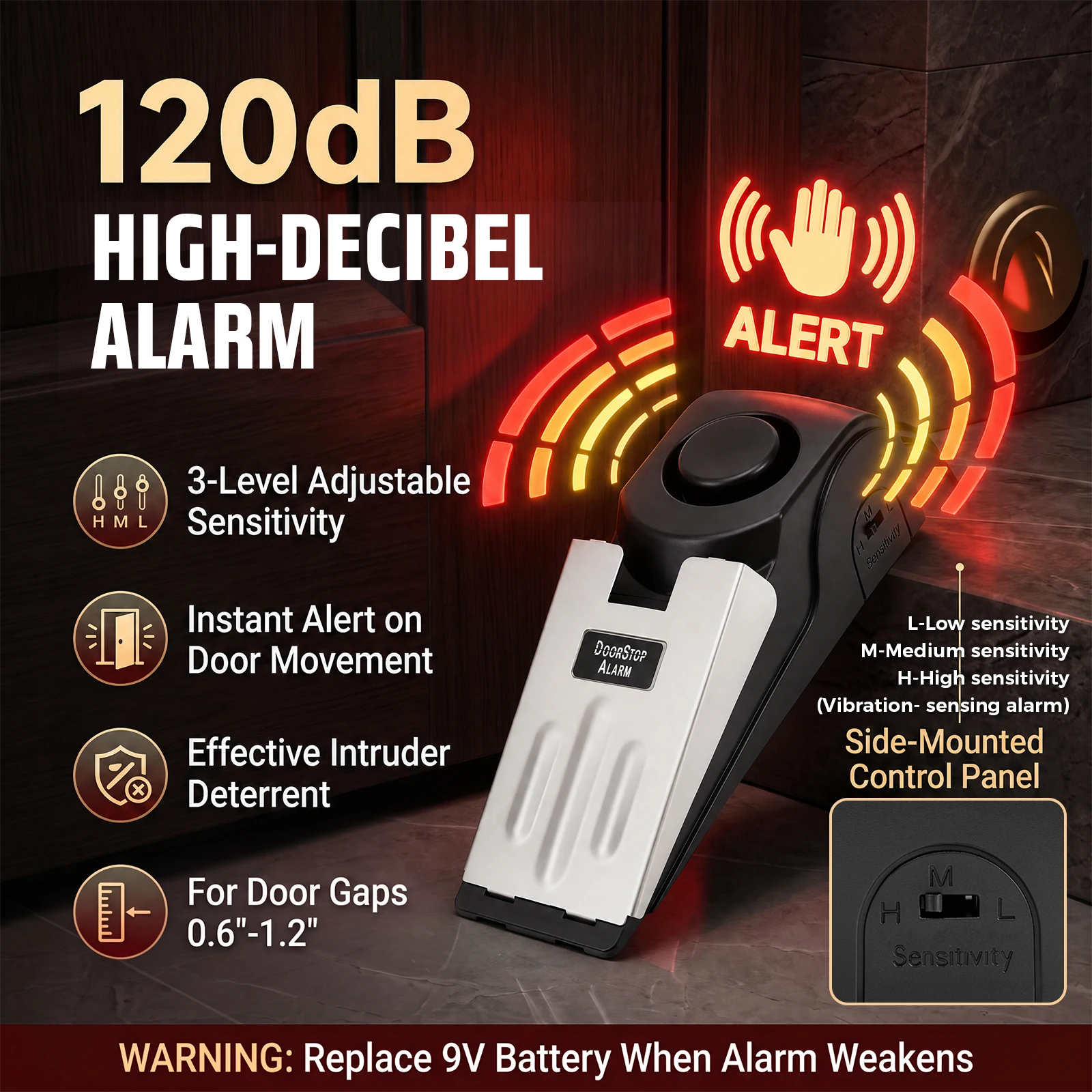 ตัวล็อคประตูแบบพกพา พร้อมสัญญา - Door Stop Alarm บทวิจารณ์และราคา