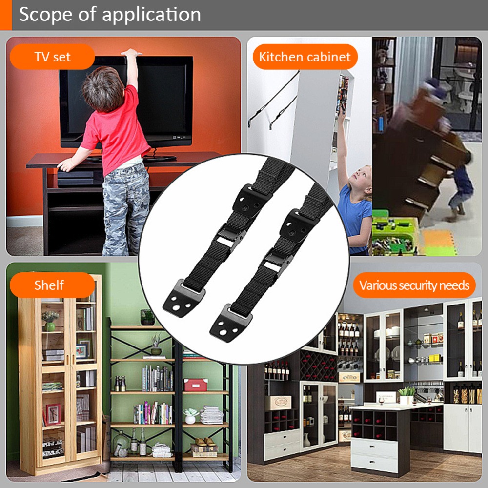 2 ชิ้น ตัวยึดเฟอร์นิเจอร์ไนลอน - Earthquake Anchor Strap บทวิจารณ์และราคา